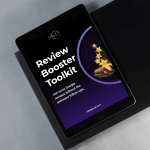 tablet showing the google review toolkit called the "Review booster toolkit"