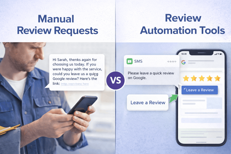 comparison of manual review requests vs automated google review automation tools for small businesses